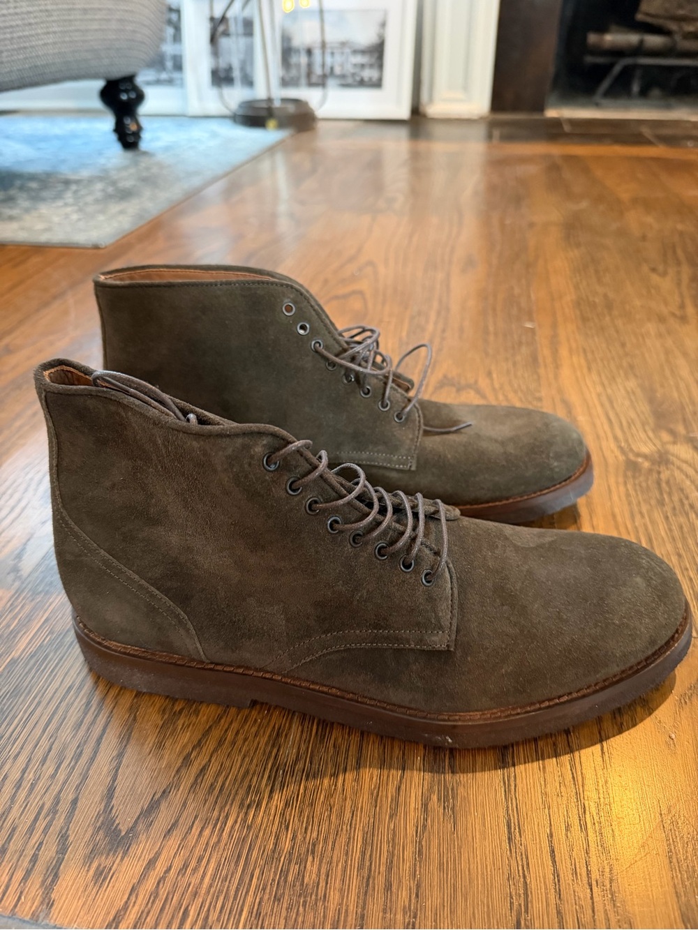 Brooks Brothers Olive Suede Chukka Boots